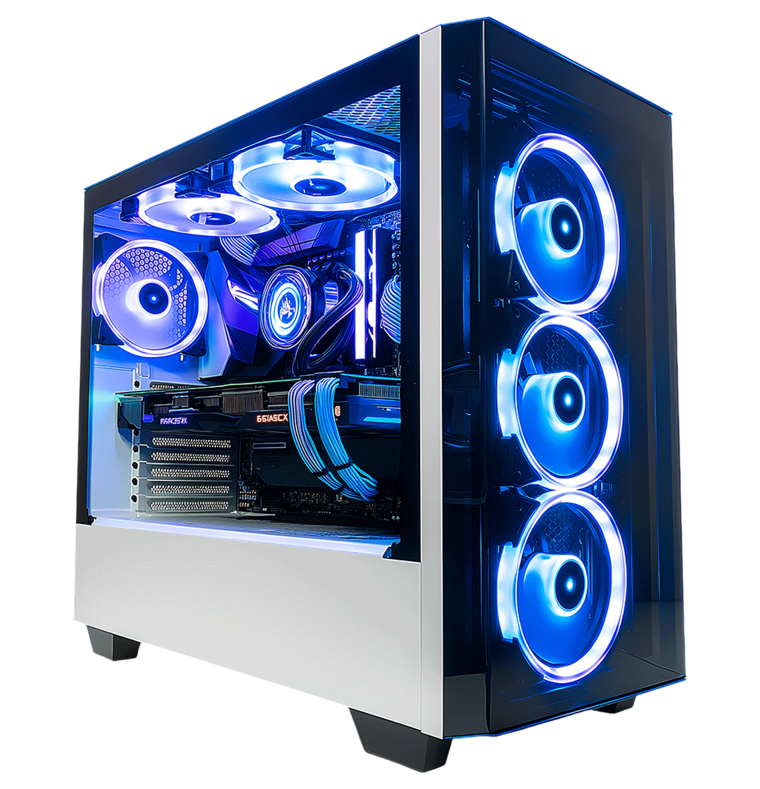 gaming-pc-with-rgb-blue-led-lights-isolated-on-transparent_53348112